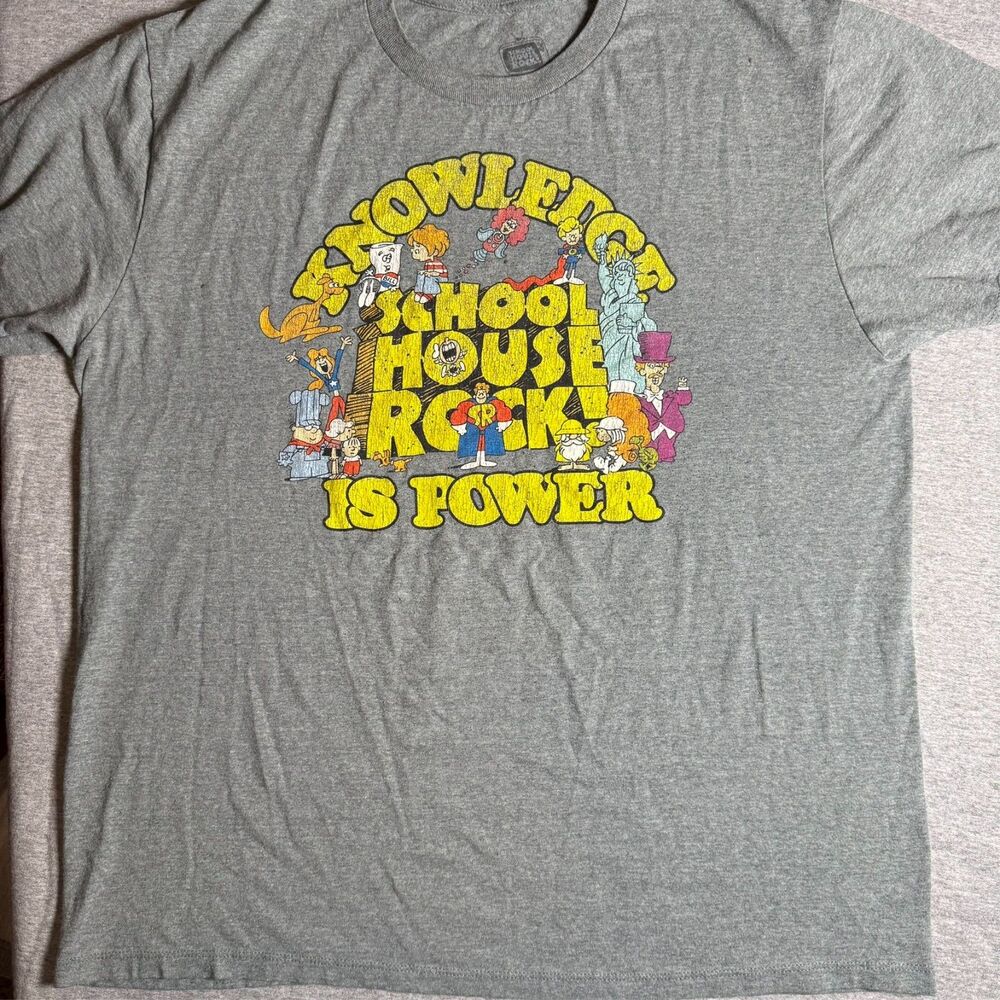 Vintage 1990s School House Rock  KNOWLEDGE IS POWER Tee T-Shirt ADULT  size XL